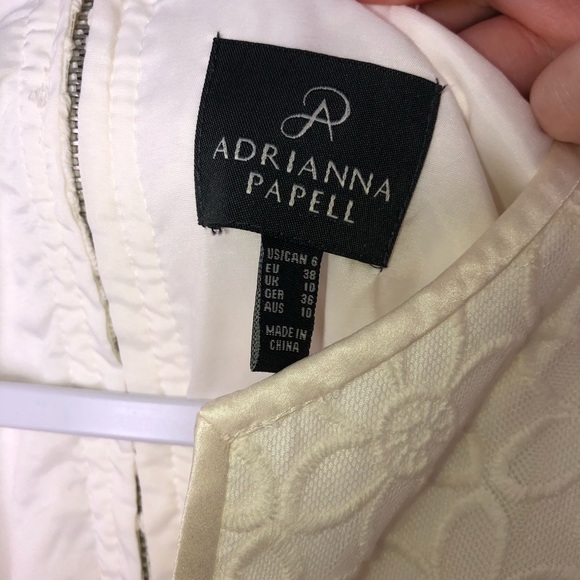 Adrianna Papell White Floral Embroidered Dress 6 - Picture 6 of 12